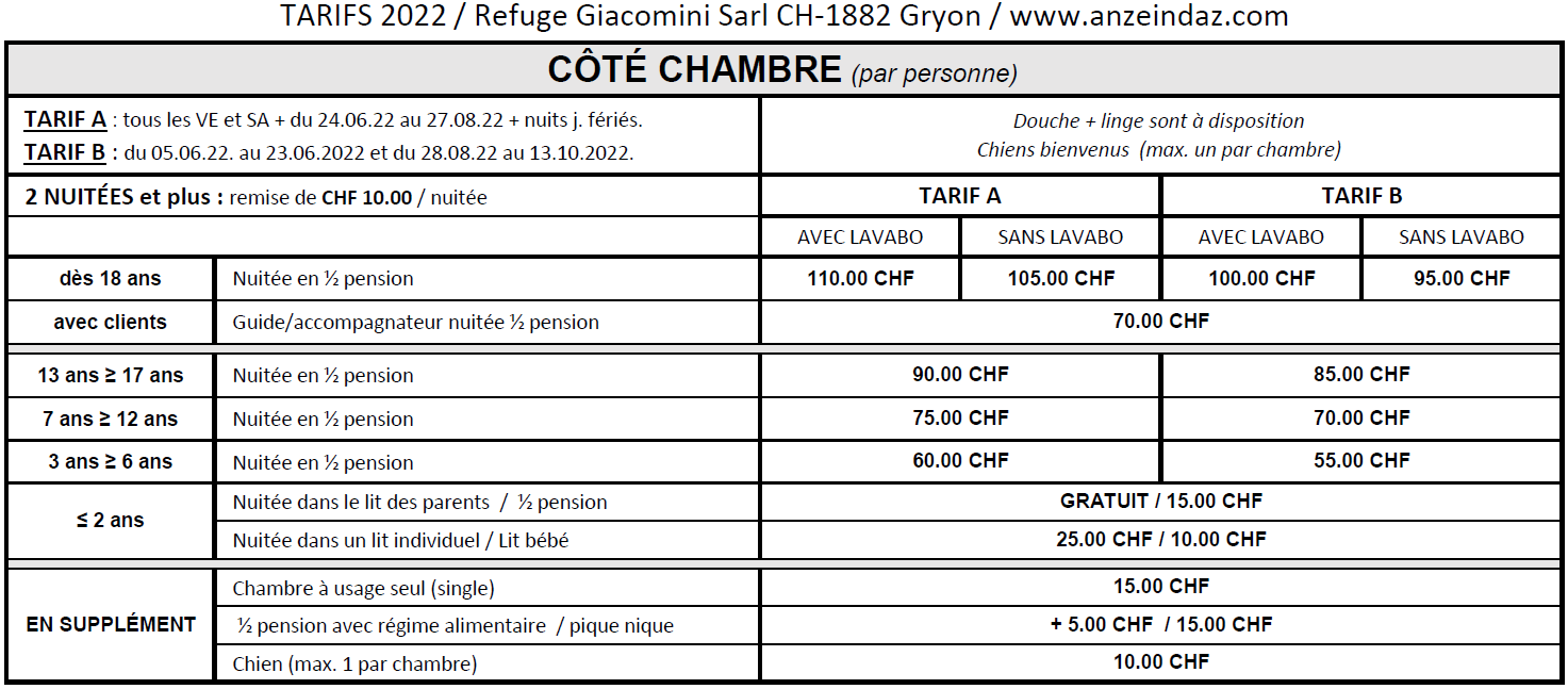 Tarifs 2022 F 9.02.22