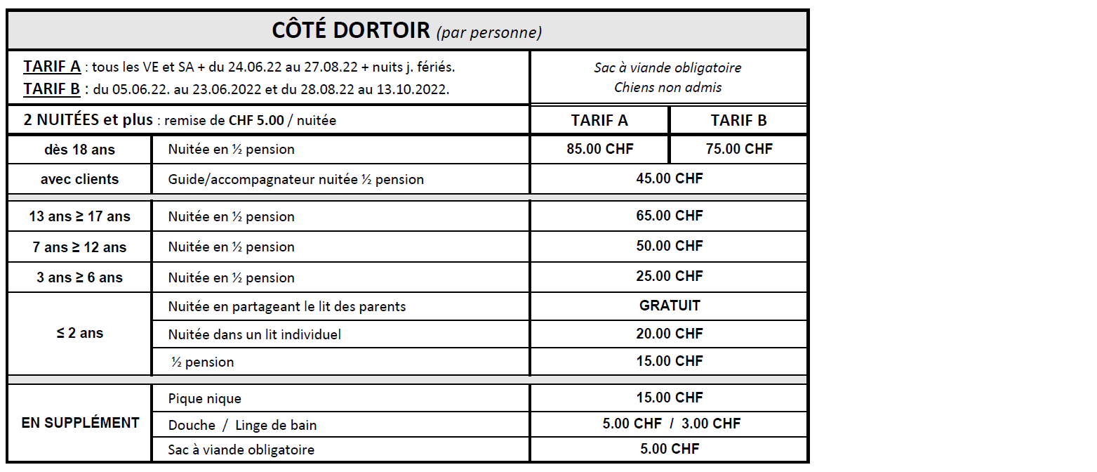 Tarifs 2022_Dortoir